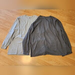 Lot 2 Fruit Of The Loom Long Sleeve Shirts 3XL GUC